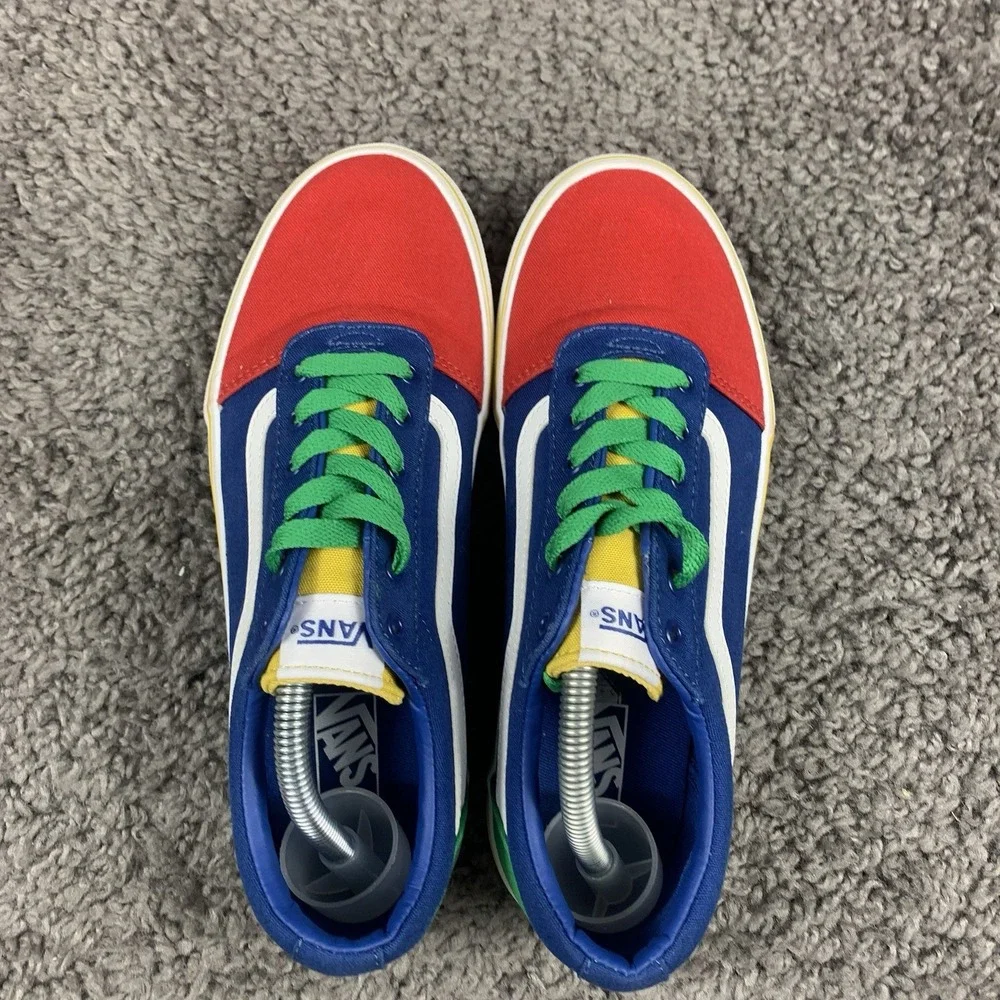 Vans Sneakers Youth Kids Sz 6 Old Skool Yacht Club Skate Shoes Red Green Blue